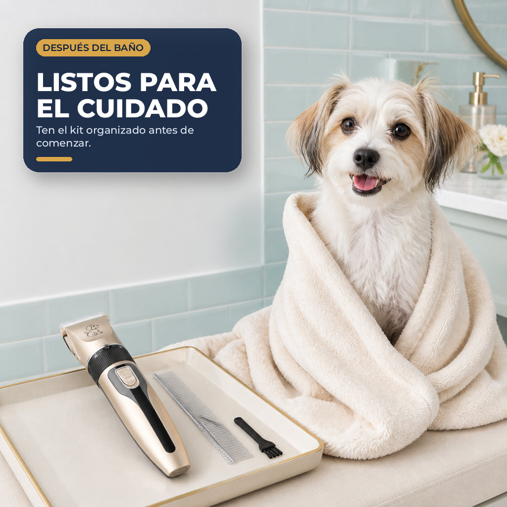 Kit de peluquería para mascotas — despues del bano