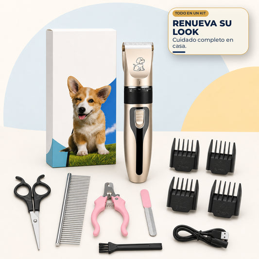 Kit de peluquería para mascotas — kit completo a la vista